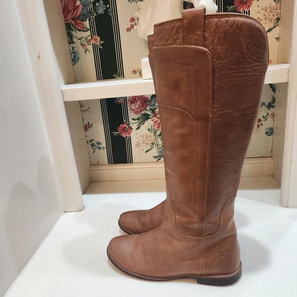 Frye 'Paige' Tall Riding Boots 100% Leather Sz 6 Brown - Picture 6 of 14